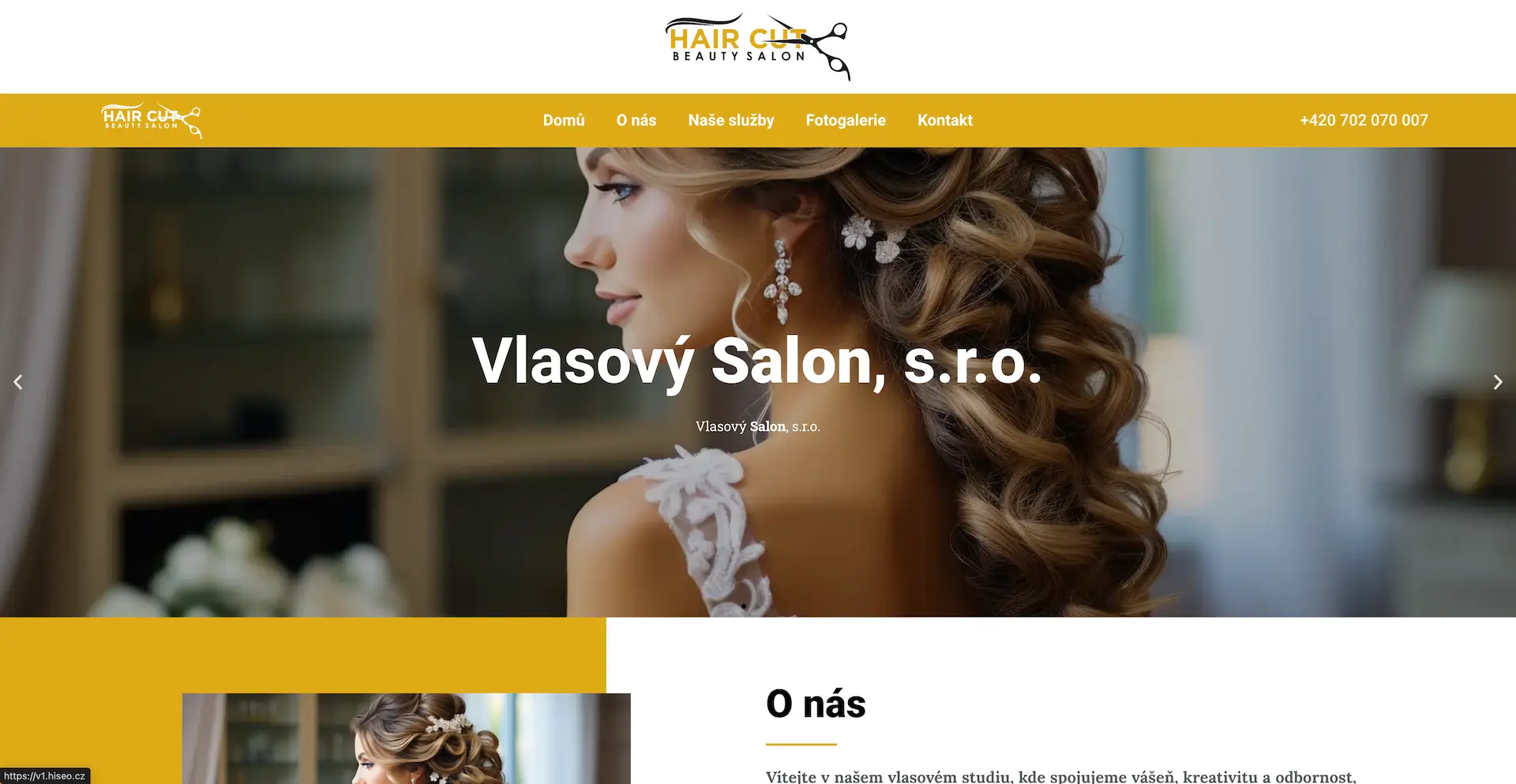 Internetová prezentace hiSEO.cz | Vzhled V1 | Úvodní stránka